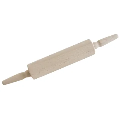 Teigroller Buche 260223 | Nudelholz aus Holz mit Metallachse | 43 cm lang | robust | holzfarben
