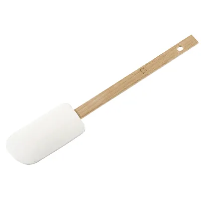 my basics Teigschaber 27cm | flexible Gummilippe | Holzgriff | hitzebeständig bis 300°C | zum Backen & Kochen