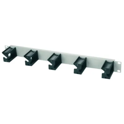 Telegärtner Rangierpanel H02025A0343 | 19 Zoll 1HE | 5 Kabelführungen aus Kunststoff | RJ45 8(8) | RAL7035 Lichtgrau