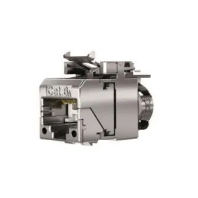 Telegärtner AMJ-SL Modul J00029A6111 | Cat.6A RJ45 Buchse geschirmt | werkzeuglos | T568B | Silber