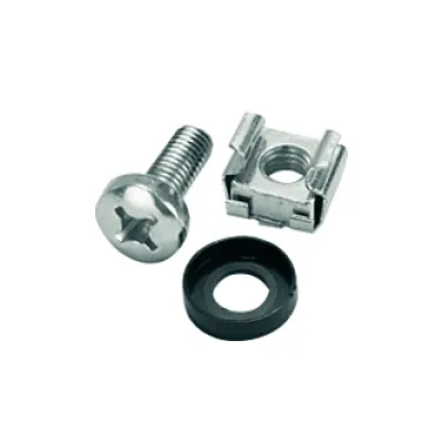 TELEGÄRTNER Befestigungssatz H06000A0001 | für 19 Zoll Patch Panel | 4x M6x16 Schrauben mit Käfigmuttern