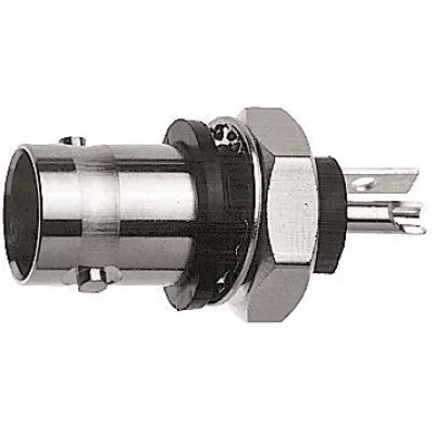 Telegärtner BNC Einbaubuchse J01001A0043 | 50 Ohm | Buchse weiblich | isolierter Einbau | Lötanschluss | weiß