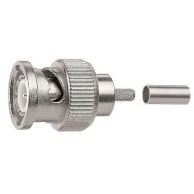 Telegärtner BNC-Stecker Crimp 1.0/6.6 | J01002A0002 | Koaxialstecker 75 Ohm | männlich | Gerade | für Kabel 1.0/6.6