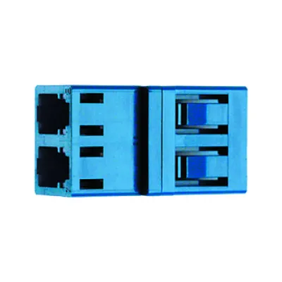 Telegärtner LC Duplex Kupplung J08071A0000 | LWL Kupplung Singlemode/Multimode | Keramikhülse | Kunststoff | Blau