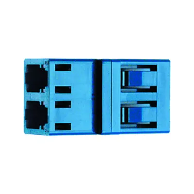 Telegärtner LC Duplex Kupplung J08071A0000 | LWL Kupplung Singlemode/Multimode | Keramikhülse | Kunststoff | Blau