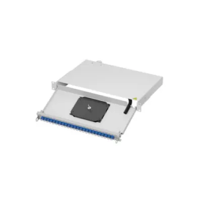 Telegärtner Patchpanel LWL 100131744 | 1HE 19 Zoll | 24x LC-Duplex OM4 | mit Pigtails | Stahlblech | violett