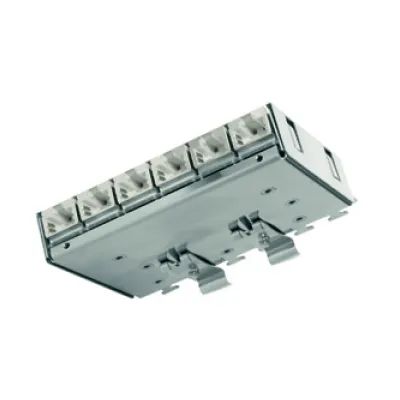 Telegärtner Patchpanel Kupfer MPD6-HS K 100006992 | 6x RJ45 Cat.6A | Hutschiene TH35 | LSA | geschirmt | Metall
