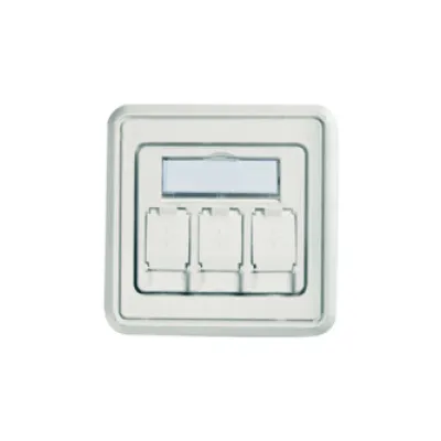 Telegärtner Modul-Aufnahme 3-fach H02010A0053 | Kommunikationsanschlussdose 80x80 mm | Unterputz | alpinweiß