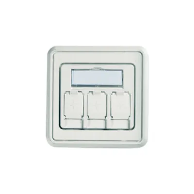Telegärtner Modul-Aufnahme 3-fach H02010A0053 | Kommunikationsanschlussdose 80x80 mm | Unterputz | alpinweiß