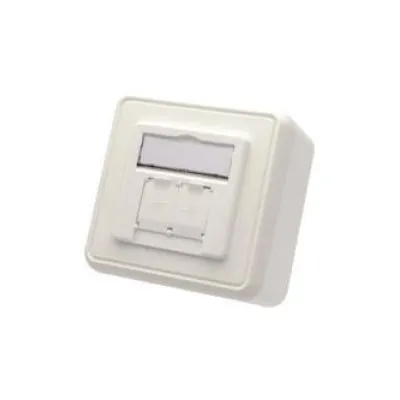TELEGÄRTNER Modulaufnahme 80x80 H02000A0109 | 2-fach AP | schräg 45° Auslass | IP20 | unbestückt | RAL9010 weiß