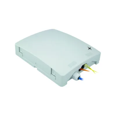 TELEGÄRTNER LWL Wandverteiler | ODB 54 IP54 | Patchpanel 24 Ports | Glasfaser Wandmontage | Kunststoff grau RAL7035