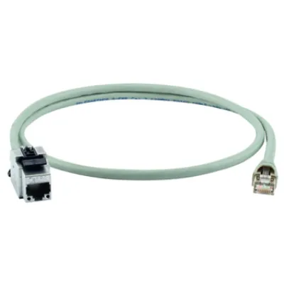 Telegärtner Patchkabel Cat6A L00003A0145 | S/FTP | 5m | RJ45 | LSZH | AWG27/7 | PoE+ | Grau