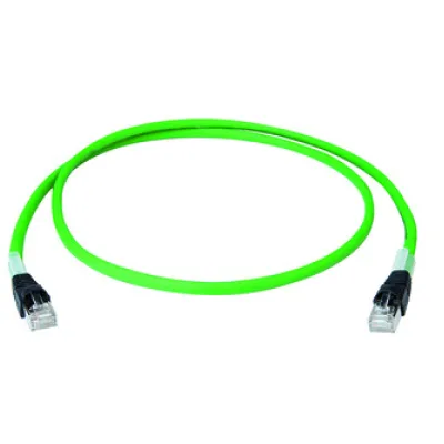 Telegärtner Patchkabel 100017320 | Cat.6A S/FTP | RJ45 2m | PUR-Mantel | AWG26 | Knickschutz | grün