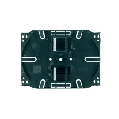 Telegärtner Spleißkassette H02050A0000 | LWL Spleißbox Zubehör | 2 Spleißhalter für 24 Crimpspleiße | schwarz