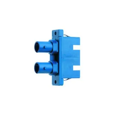 Telegärtner ST/SC Duplex Adapter 100007267 | LWL-Kupplung Multimode & Singlemode | Keramikhülse | Metallgehäuse | blau