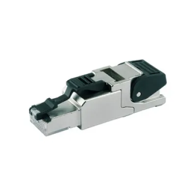TELEGÄRTNER RJ45 Stecker J00026A2004 | MFP8 T568A | Cat.6A geschirmt | feldkonfektionierbar | Metall | AWG27-22 | Silber