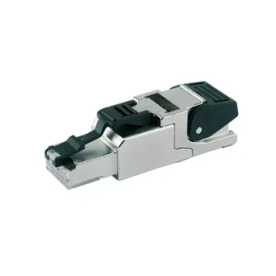 TELEGÄRTNER RJ45 Stecker J00026A2004 | MFP8 T568A | Cat.6A geschirmt | feldkonfektionierbar | Metall | AWG27-22 | Silber