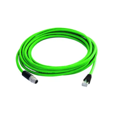 Telegärtner Verbindungskabel L80100A0001 | M12x1 auf RJ45 | Cat.6A S/FTP | X-kodiert | IP67/IP20 | 1m | Grün