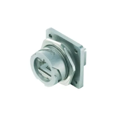 Telegärtner STX V1 Flanschset J80020A0001 | RJ45 Kupplung Cat.6A | IP67 | Metallgehäuse | PoE+ | Kabel Ø 5-10 mm