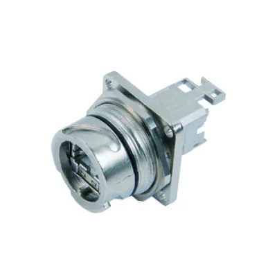 Telegärtner RJ45 Buchse Cat.6A STX V1 Flanschset | Metallgehäuse | IP67 | geschirmt | Rundkabel