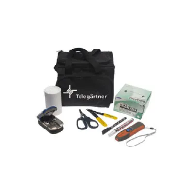 TELEGÄRTNER LWL Tool-Kit Essential N84000F0001 | Glasfaser Montage-Set | Standard-Cleaver | Reinigung | Tasche