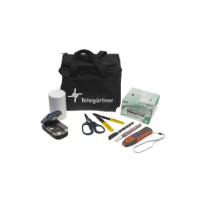 TELEGÄRTNER LWL Tool-Kit Essential N84000F0001 | Glasfaser Montage-Set | Standard-Cleaver | Reinigung | Tasche