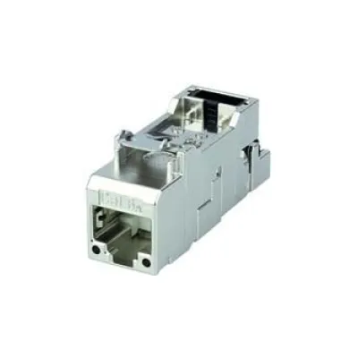 Telegärtner AMJ-S Modul Cat.6A J00029A2001 | RJ45 Buchse geschirmt | werkzeuglos | Keystone | T568B | Silber