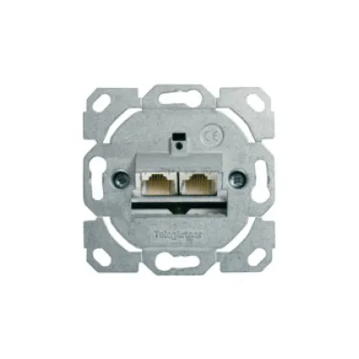 Telegärtner AMJ45 Cat6A Anschlussdose | 2x RJ45 | UP/Kanal | geschirmt | LSA | schräg | ohne Zentralplatte