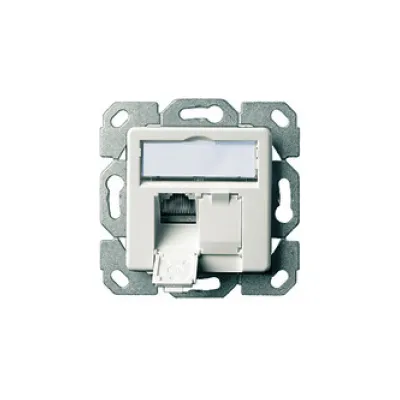 Telegärtner Anschlussdose AMJ45 8/8 K J00020A0500 | Cat.6A Netzwerkdose UP | 2x RJ45 | geschirmt | LSA | alpinweiß