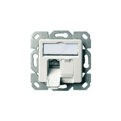 Telegärtner Anschlussdose AMJ45 8/8 K J00020A0500 | Cat.6A Netzwerkdose UP | 2x RJ45 | geschirmt | LSA | alpinweiß