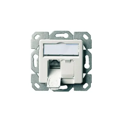Telegärtner Anschlussdose AMJ45 8/8 K J00020A0500 | Cat.6A Netzwerkdose UP | 2x RJ45 | geschirmt | LSA | alpinweiß