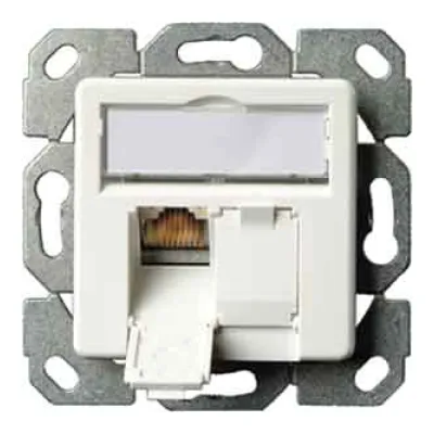 Telegärtner Anschlussdose AMJ45 8/8 UP J00020A0501 | Cat.6A Netzwerkdose 2x RJ45 | Unterputz | perlweiß RAL 1013