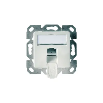 Telegärtner Anschlussdose J00020A0505 | Cat6A RJ45 1-fach UP | geschirmt | Kanaleinbau | LSA | alpinweiß RAL9010
