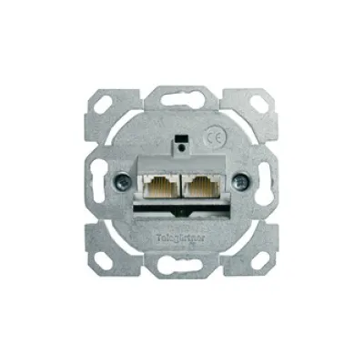 Telegärtner AMJ45 J00020A0395 | Cat6A Datendose | 2x RJ45 | UP/Kanal | voll geschirmt | LSA | separat erdbar