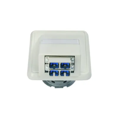 Telegärtner LWL-Anschlussdose OAD/S H02051C0514 | 2x SC-Duplex | Unterputz/Kanaleinbau | Zugentlastung | alpinweiß