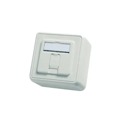 Telegärtner Modul-Aufnahme H02000A0090 | Netzwerkdose 1-fach Aufputz 80x80 | RJ45 | 45° Auslass | unbestückt | alpinweiß