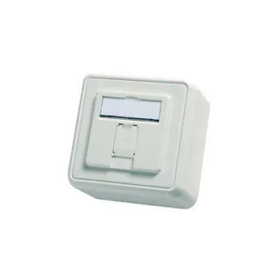 Telegärtner Modul-Aufnahme H02000A0090 | Netzwerkdose 1-fach Aufputz 80x80 | RJ45 | 45° Auslass | unbestückt | alpinweiß