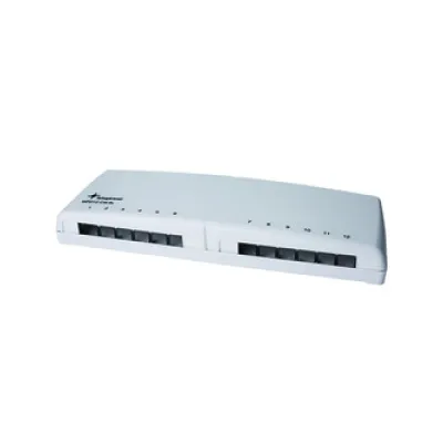 TELEGÄRTNER Patchpanel MPD12 | 12-fach RJ45 | Hutschiene TH35 | geschirmt | unbestückt | RAL9010 weiß