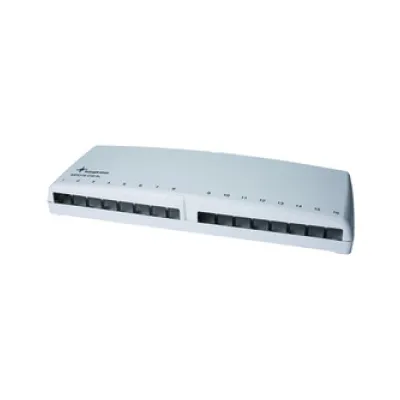 TELEGÄRTNER Mini-Patchpanel MPD16 H02000A0107 | RJ45 Patchpanel 16 Port | Hutschiene | modular | geschirmt