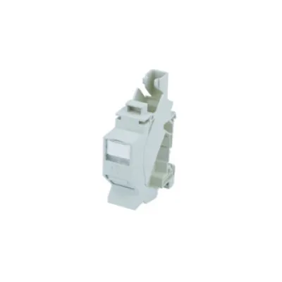 Telegärtner Tragschienen-Verbinder TS45 J00023A0206 | Cat.6A RJ45 2-fach | PoE+ geeignet | TH35 | lichtgrau RAL7035