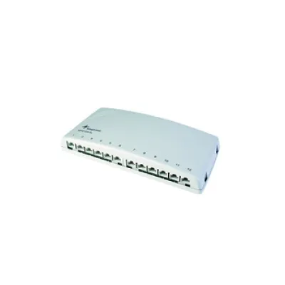 Telegärtner Patchpanel MPD12-HS K | 12x RJ45 | Cat.6A geschirmt | LSA | Wandmontage | lichtgrau RAL7035