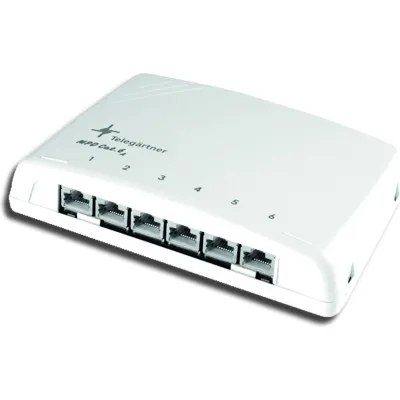 Telegärtner Mini-Verteiler MPD6-HS K J02021A0050 | 6x RJ45 Cat6A Patchpanel geschirmt LSA Wandmontage alpinweiß
