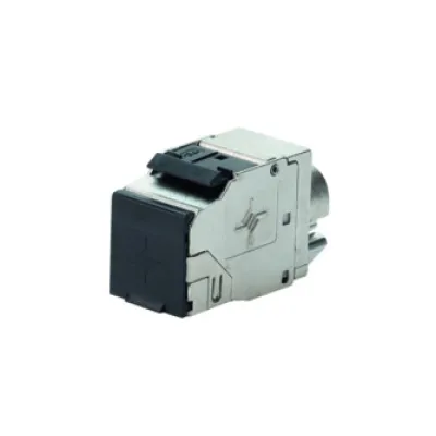 Telegärtner RJ45 Buchse Cat.8.1 AMJ Modul J00029A8000 | 25/40GBASE-T | geschirmt | PoE+ | Silber