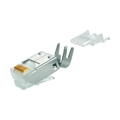 Telegärtner RJ45 Stecker J00026A0165 | Cat.6A vollgeschirmt | 8-polig | Crimp | AWG 24-27 | für Patchkabel | silber