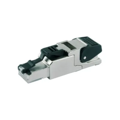 Telegärtner RJ45 Stecker MFP8 T568A J00026A2000 | Cat.6A feldkonfektionierbar | geschirmt | AWG 22–27 | Crimp | Silber