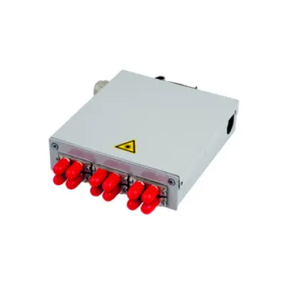 Telegärtner TS-Verteiler H82050A0001 | LWL-Spleißbox 6x ST Duplex MM | Metallgehäuse | Tragschienenmontage | Grau