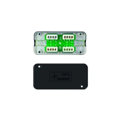 Telegärtner Verbindungsmodul VM8-8 Cat.7A J00060A0069 | Kabelverbinder LSA+ | 1000MHz | geschirmt | AWG22-26 | Schwarz