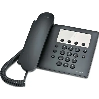 Telekom Telefon schnurgebunden Concept P214 | analog | 3 Zieltasten | 10 Kurzwahlziele | Mute | Schwarz