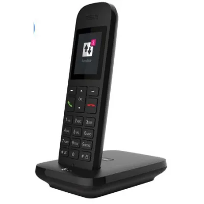 Telekom Schnurlostelefon Sinus 12 40844054 | analog | DECT | Freisprechfunktion | Babyfon | 200h Standby | schwarz