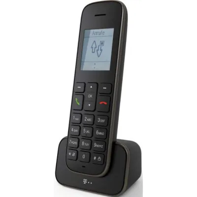 Telekom Sinus 207 DECT Festnetztelefon schwarz | schnurlos, Freisprechen, Telefonbuch, lange Akkulaufzeit